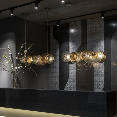 Post-modern art chandelier Milan design hotel club bar hanging lamp restaurant long table model room lamps