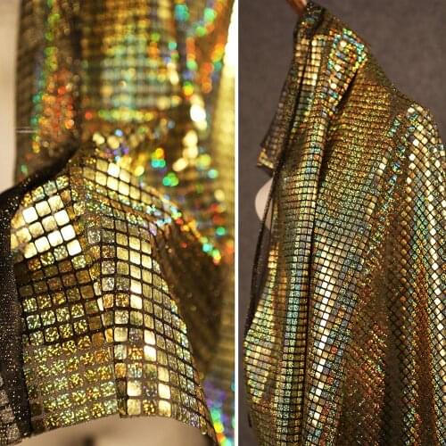 45*95cm Soft Mirror Fabric Laser Gold Mesh Reflective Fabric Shiny Laser Patchwork Diy Bag Shoes Cloth Sewing Accessories