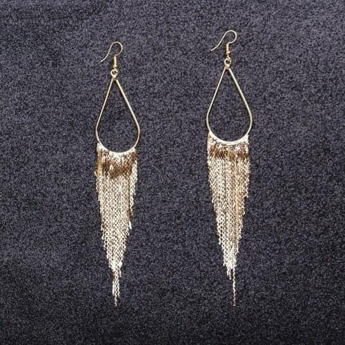 Vintage Tassel Earrings Gold Silver Color Plated For Women Earing Jewelry Nightclub Party Drop Earrings Birthday Goddess Gift