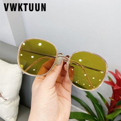 VWKTUUN Sunglasses Women 2020 Round Shades UV400 Sunglasses Driving Driver Points Oversized Sun glasses Big Points Woman Eyewear
