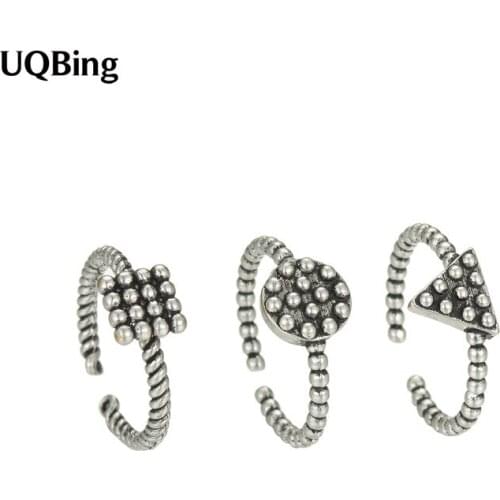 New Arrivals 925 Sterling Silver Geometric Round Vintage Rings For Girl Women Gift Jewelry