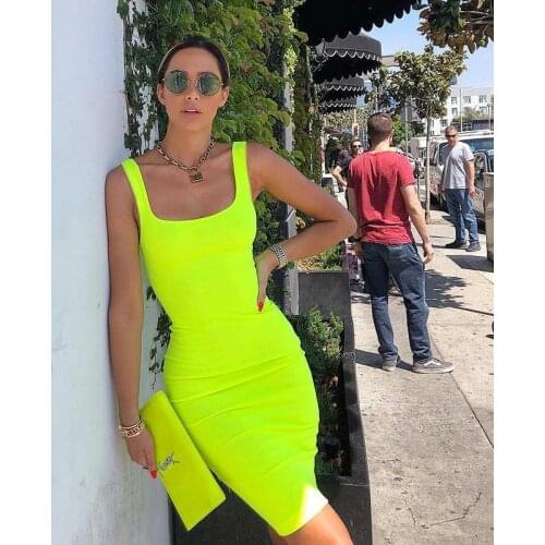 2021 Summer One Piece Short Skirt Fashion New Trend Wild Sexy Comfortable Candy Color Bag Hip Vest Stitching Halter Dress