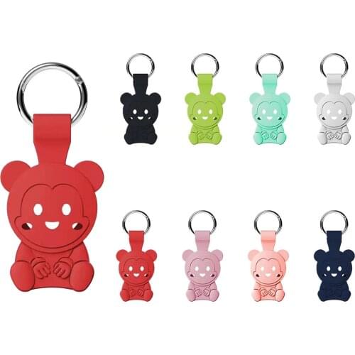 For Apple Airtags Liquid Silicone Protective Sleeve For Apple Locator Tracker Anti-lost Device Keychain Bear Protective Sleeve