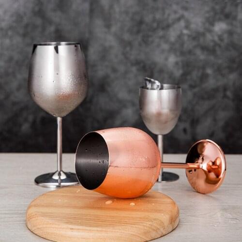 350ML European Shatterproof Stainless Steel Red Wine Cup Anti-broken Wine Glasses Stemware Winecup Durable Drinkware Bar Tools