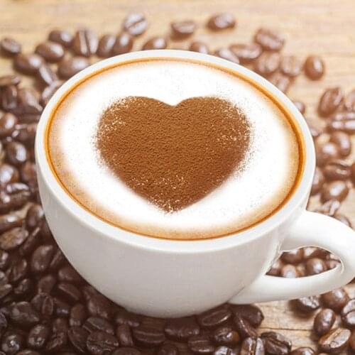 8pcs Coffee Mold Fancy Coffee Printing Model Foam Spray Cake Stencils Powdered Sugar Chocolate​ Cocoa Coffee Printing Tools