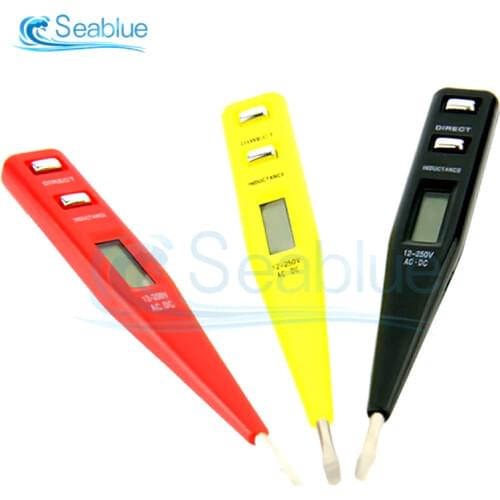 AC DC 12V-250V Voltage Tester Pen LCD Digital AC/DC Voltage Detector Continuity Voltage detection pen Inductance Detector Sensor