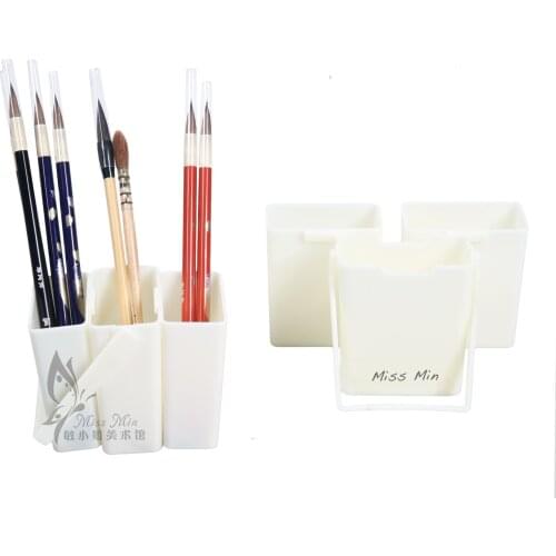 Watercolor Portable Mini Pen Washing Container Triple Combination Brush Washing Bucket