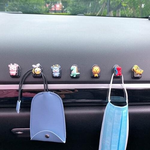 4 Stack/Batch Car Hook Organizer Storage Hanger For Usb Cable Headphone Key Storage Car Accessory Car Self-adhesive Hook Hanger