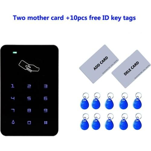 RFID standalone access control tough keypad, 1000user 125K card,2pcs mother card, 10pcs ID tags,T6