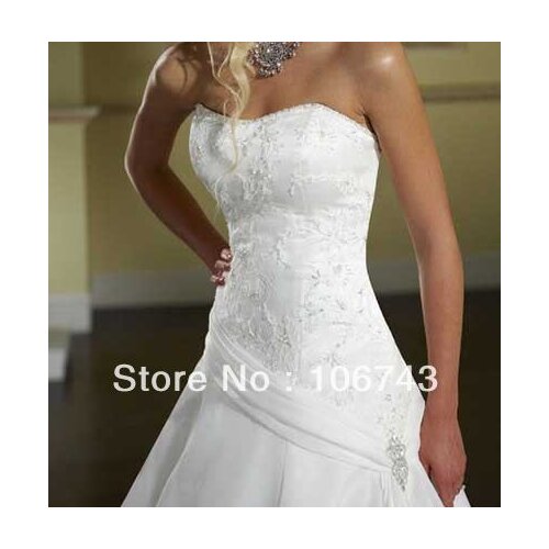 Free shipping 2016 new style hot sale Sexy crystal bride wedding sweet princess Custom size embridery wedding dress