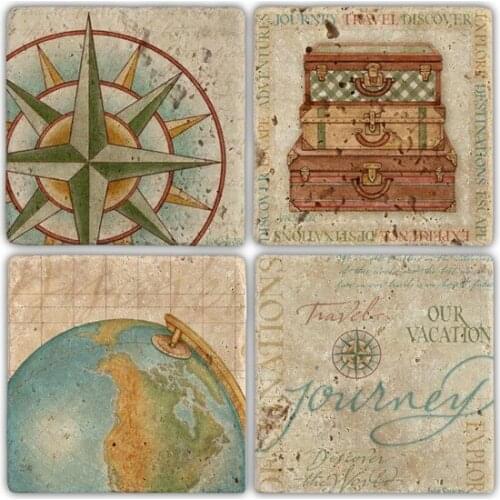 Natural stone Cup Altlığı-4 'lü Set 10x10 cm decorative objects Декоративные элементы Objetos decorativos