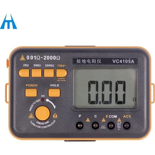 Vc4105a Ac Current Manual Range Digital Earth Tester Electrical Test Instruments