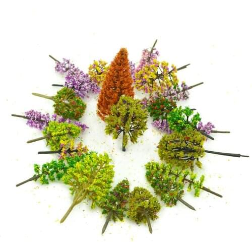 3-12CM HO N Scale Miniature Model Flower Tree For Building Landscape Train Railway Scenery Layout