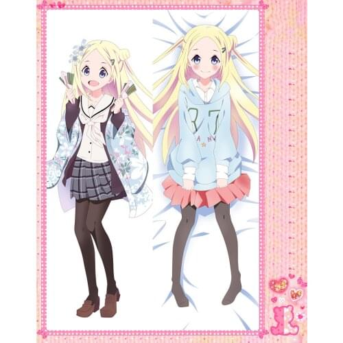 Anime Cartoon hanayamata Double Bolster Hugging Pillow Case Pillow Cover Pillowcase Peach Skin 2 Way No.511057