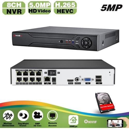 CHHSV HD CCTV 8CH 5MP surveillance DVR POE NVR 8 channel Face-Detection HDMI Standalone security 4G WIFI NVR video recorder