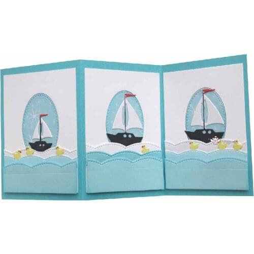 Mmao Crafts Metal Steel Cutting Dies New Sailing wave edge Stencil For DIY Scrapbooking Paper/photo Cards Embossing Dies