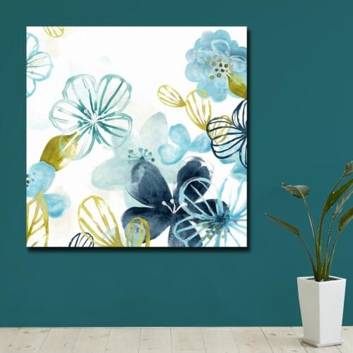 Fashion Modern Home Oil Painting Aqua Flora II Wall Art Painting Succulent Plant Nordic Posters and Prints For Living Room