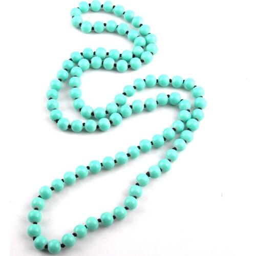 Fashion 90cm PFM Glass Long Knotted Necklaces For Women jewelry
