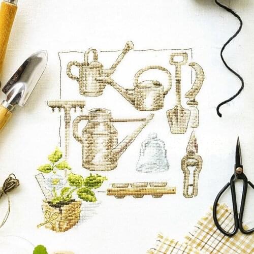 Kitchen Ingredients Fishxx Cross Stitch Kit VE6 Garden Tools Collection Precision Printing Hand-Embroidered New Products