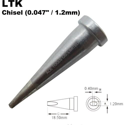 10 PCS Weller LTK Chisel 1.2mm 0.047" Soldering Tip for WP80 WSP80 WSFP8 WD1000 WD2000 WSD81 WS81 WSF81D8 WS81D5 Handle Iron Bit