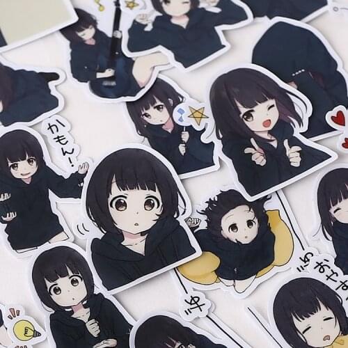 39pcs Cute Menhera-chan Kids Fun Paper Stickers Homemade Bookkeeping Decals on Laptop / Decorative scrapbooking / DIY