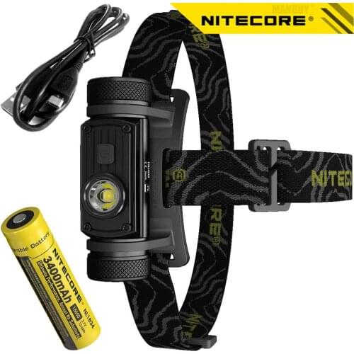 2021 nitecore HC60 Headlamp CREE XM-L2 U2 1000LM Rechargeable Waterproof Flashlight + 3400mAh 18650 Battery NL1834 Free shipping