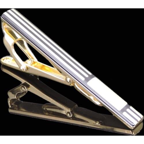 2020 new mens tie clip luxury mens business shirt brand enamel gold tie clip French Wedding Shirt Tie Clip