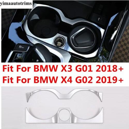 Gearbox Shift Front Water Cup Holder Panel Cover Trim For BMW X3 G01 2018 - 2021 X4 G02 2019 - 2021 ABS Interior Kit Accessories