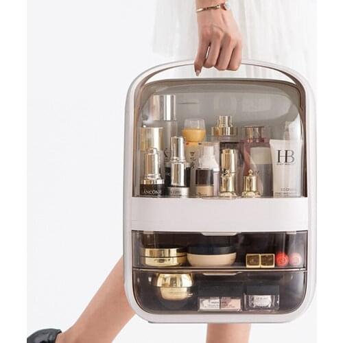Portable Multifunctional Fully Open Makeup Organizer, Drawer Makeup Storage Box Desktop Sundry Storage Case,Waterproof&Dustproof