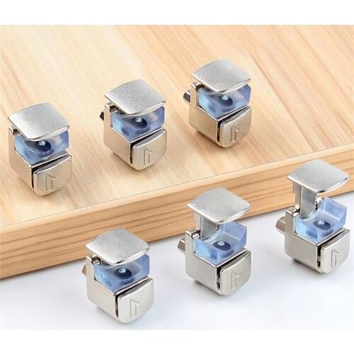 4pc Adjustable miroir clips glass clamp 3-8mm Thick glass plywood shelf bracket support holder Zinc alloy Fixed Fitting hardware