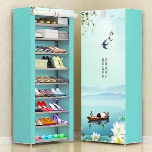 Fashion Modern Multi-layer DIY Combination Shoe Cabinet Home Dustproof Cloth Storage Shoes Rack Folding Shoe Organizer Furniture