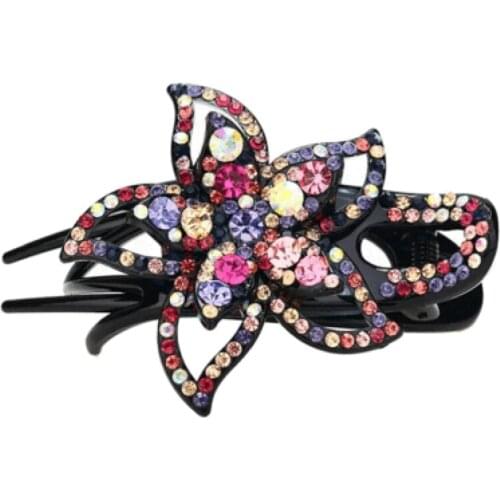 Hairpin Female Adult Elegant Plate Hair Catch Clip Duckbill Clip Headdress Rhinestone Back Of Head Large Hairpin Head Flower