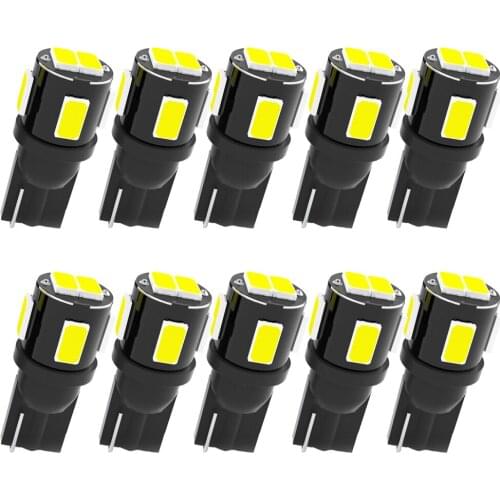 10Pcs T10 Led Canbus W5W Led Bulbs 168 194 6000K White Signal Lamp Dome Reading License Plate Light Car Interior Lights Auto 12V