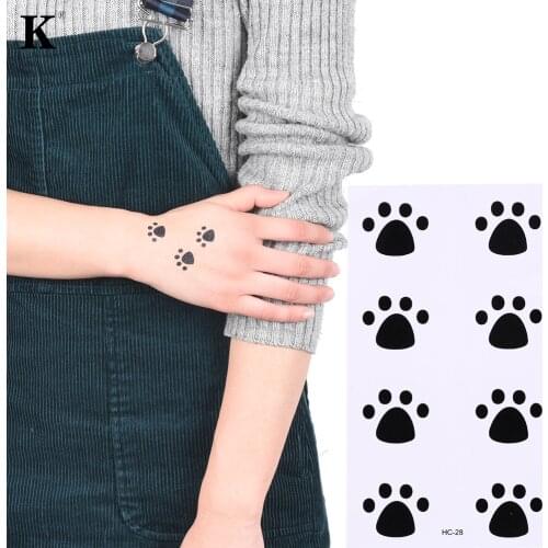 1 sheet cat footprints tattoo stickers on body flash fake tattoos for women Waterproof Temporary