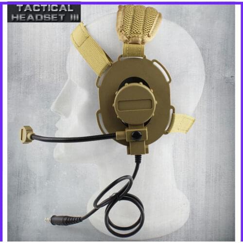 Tactical Military Headset Airsoft Paintball Ear Protection Shooting Headphones with PTT for Walkie Talkie Helmet Communication