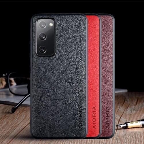 Anti-sweat Ultra Thin Leather Skin Case for Samsung Galaxy S20 FE 5G A51 A71 A81 A91 S10 Note 20 A21S A31 Best Quality Cover