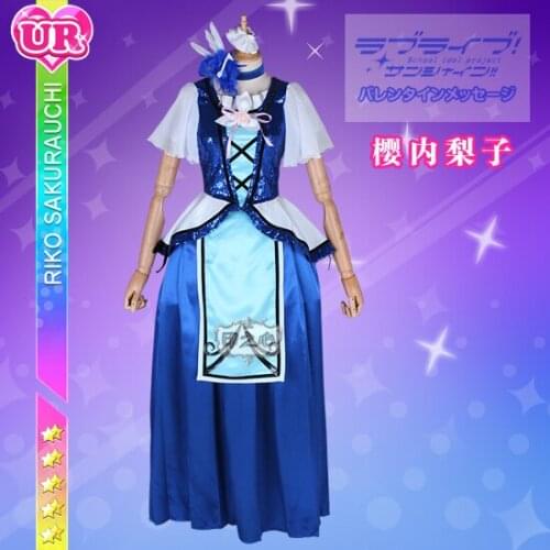 [STOCK] 2018 Anime Love Live Sunshine! Sakurauchi Riko Cosplay Blue World Uniform Cosplay Costume For Halloween Free Shipping