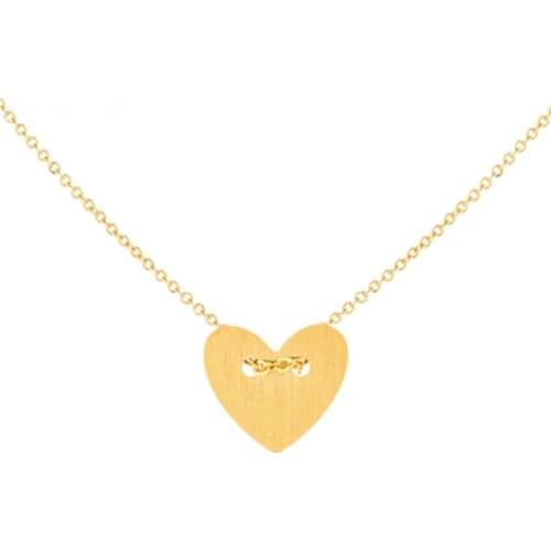 GORGEOUS TALE Bridal Jewelry Collier Femme Monogram Gold Boho Chains Statement Heart Necklace Pendant Bridesmaids Gift For Women