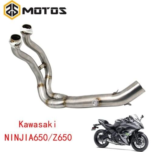 ZS MOTOS Motorcycle Exhaust Middle Pipe Full System For Kawasaki NINJIA650 Z650 2018 With Sensor