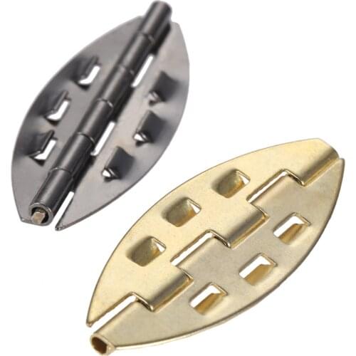 10Pcs Antique Cabinet Hinges Leaf Shape Jewelry Wood Box Drawer Cupboard Decorative Hinge Furniture Hardware 39*17mm