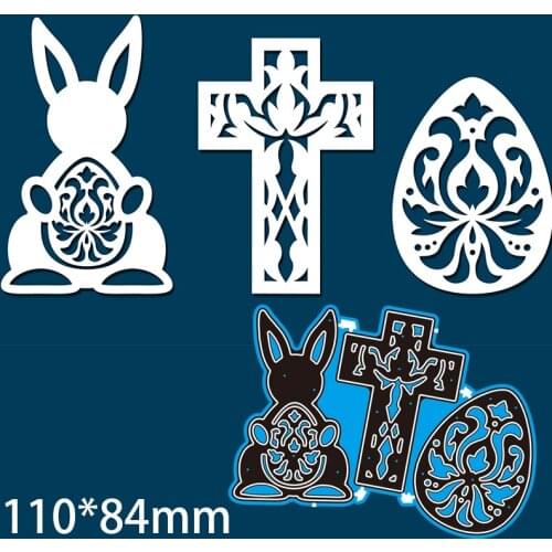 110*84mm Rabbit Cross Egg Cutting DIES Stencil DIY Scrapbook Embossing Card Craft Template Paper Photo Album