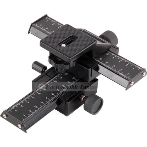 5pcs Aluminum 4 way Macro Focus Rail Slider for Camera with 1/4" Tripod Head