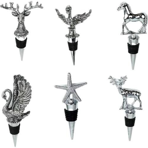 Bottle Stopper Wine Stoppers Deer Beverage Bottle Corks Sealer for Wine Lovers Christmas Halloween Kitchen Bar Tool Accessories