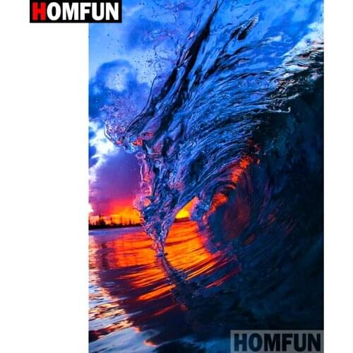 HOMFUN Full Square/Round Drill 5D DIY Diamond Painting "Sunset scenery" Embroidery Cross Stitch 5D Home Decor Gift A09262