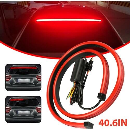Car LED Light Strip Multifunction Flowing LED 3rd Third Brake Warning Lamp Rear Tail Red Strip High Mount Stop Signal Light Bar