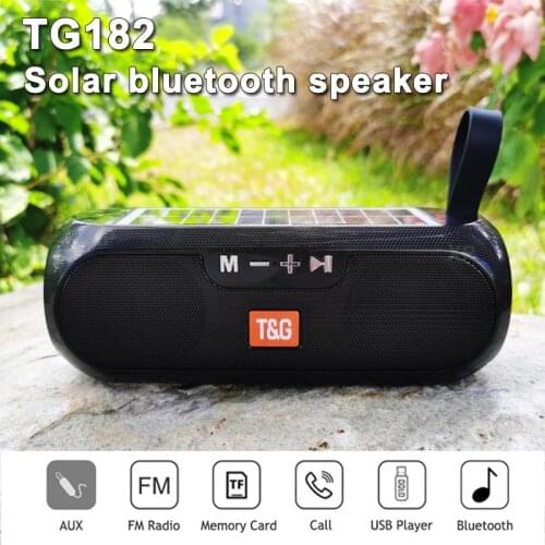 Bluetooth Speaker Portable Column Wireless Stereo Music Box Solar Power Bank Boombox MP3 Loudspeaker Outdoor Waterproof Speakers