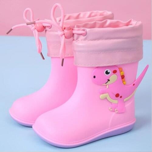 Boys Girls New Fashion Classic Children Rainboots PVC Rubber Kids Baby Cartoon Shoes Girls Water Shoes Waterproof Rain Boots