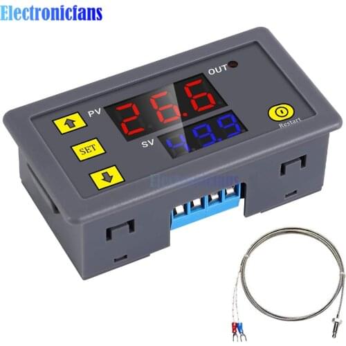 DC 5V 12V 24V AC 220V Digital Display Temperature Controller K Type Thermocouple M6 Probe Sensor Embedded Thermostat -60 -500