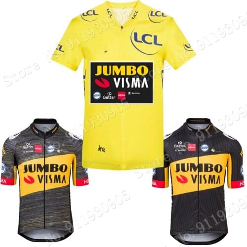 Jumbo Visma Team 2021 Cycling Jersey Short Sleeve France Tour Cycling Clothing World Champion Road Race Bike Shirts MTB Maillot