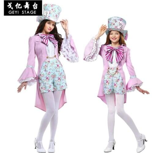 Elegant Princess Dress Woman Dress Girls Female Hat Tie Party Cosplay Costume Children Kids Clothes Halloween Full Dress